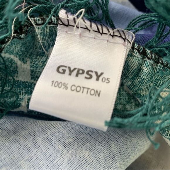 Gypsy 05 beach roundie tie dye fringe blanket - Picture 4 of 5